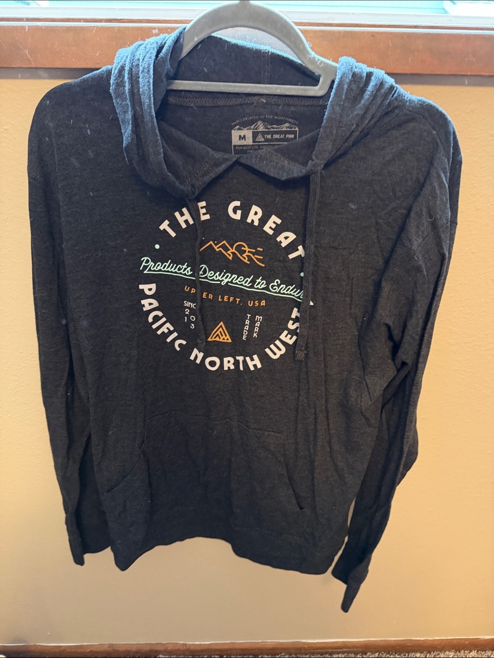 The Great Pacific Northwest Graphic Hoodie - Charcoal with Teal & Gold Accents